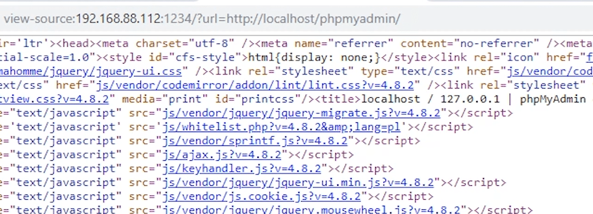 phpMyAdmin proxy